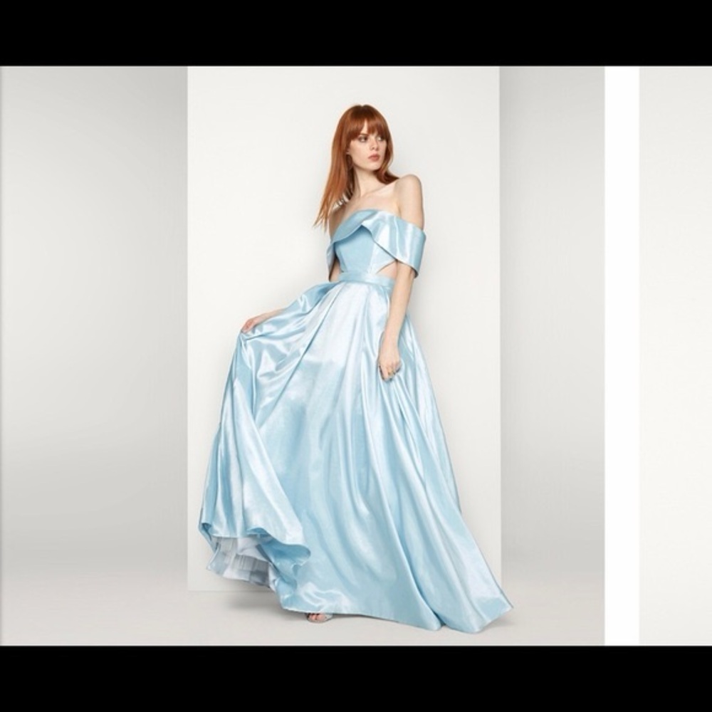 Fame and Partners Sky Blue Pegasus sleeveless ball gown Dress maxi 6